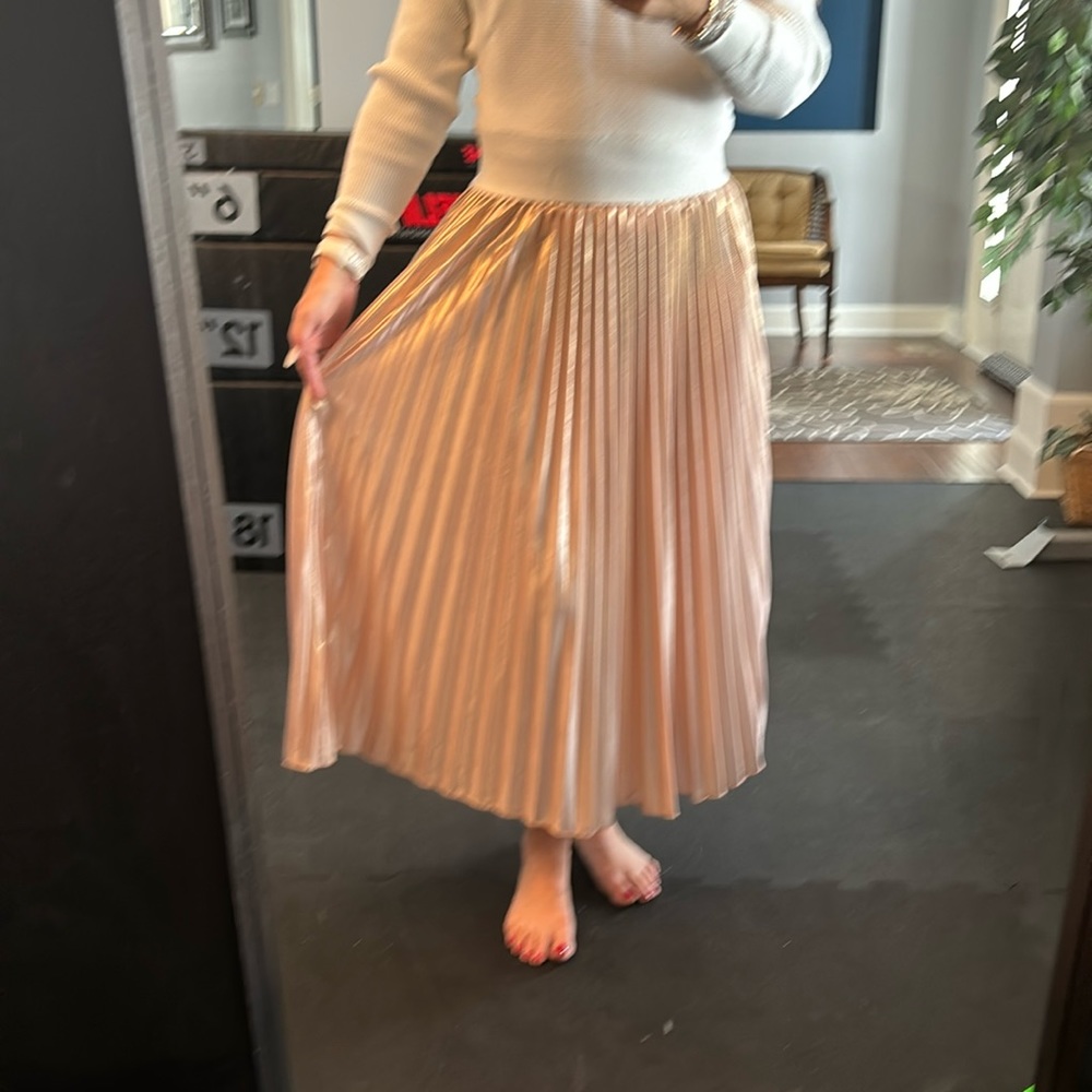 Champagne metallic skirt
